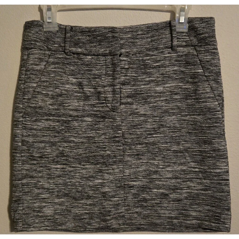 LOFT Womens Size 4 Heather Gray‎ Knit Mini Skirt Stretch Pockets RN 140923